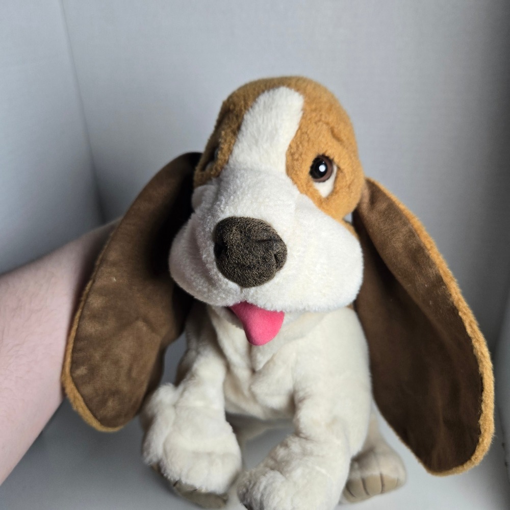 Folkmanis Basset Hound Puppy Dog Full Body Hand Puppet Soft Plush Toy 15" - Picture 2 of 9